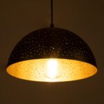 GLOBOSTAR® SOLANA 01301 Μοντέρνο Κρεμαστό Φωτιστικό Οροφής με Ντουί 1 x E27 AC 220-240V IP20 - Μαύρο & Χρυσό - Μ30 x Π30 x Υ15cm - Image 3