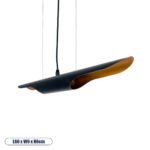 GLOBOSTAR® ESTERINA 01304 Μοντέρνο Κρεμαστό Φωτιστικό Οροφής με Ντουί 2 x E27 AC 220-240V IP20 - Μαύρο & Χρυσό - Μ60 x Π6 x Υ6cm