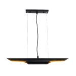 GLOBOSTAR® ESTERINA 01304 Μοντέρνο Κρεμαστό Φωτιστικό Οροφής με Ντουί 2 x E27 AC 220-240V IP20 - Μαύρο & Χρυσό - Μ60 x Π6 x Υ6cm - Image 4