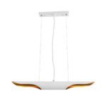 GLOBOSTAR® ESTERINA 01305 Μοντέρνο Κρεμαστό Φωτιστικό Οροφής με Ντουί 2 x E27 AC 220-240V IP20 - Λευκό & Χρυσό - Μ60 x Π6 x Υ6cm - Image 4