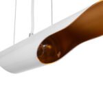 GLOBOSTAR® ESTERINA 01305 Μοντέρνο Κρεμαστό Φωτιστικό Οροφής με Ντουί 2 x E27 AC 220-240V IP20 - Λευκό & Χρυσό - Μ60 x Π6 x Υ6cm - Image 9