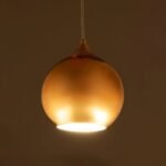 GLOBOSTAR® CANDELA 01309 Μοντέρνο Κρεμαστό Φωτιστικό Οροφής με Ντουί 1 x E27 AC 220-240V IP20 - Χάλκινο - Μ15 x Π15 x Υ13cm - Image 3