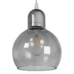 GLOBOSTAR® BOSSANOVA 01313 Μοντέρνο Κρεμαστό Φωτιστικό Οροφής με Ντουί 1 x E27 AC 220-240V IP20 - Γκρι - Μ18 x Π18 x Υ23cm