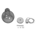 GLOBOSTAR® BOSSANOVA 01313 Μοντέρνο Κρεμαστό Φωτιστικό Οροφής με Ντουί 1 x E27 AC 220-240V IP20 - Γκρι - Μ18 x Π18 x Υ23cm - Image 10