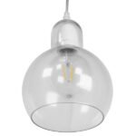 GLOBOSTAR® LUCREZIA 01314 Μοντέρνο Κρεμαστό Φωτιστικό Οροφής με Ντουί 1 x E27 AC 220-240V IP20 - Διάφανο - Μ18 x Π18 x Υ23cm - Image 5