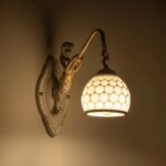 GLOBOSTAR® MERMAID 01317 Vintage Φωτιστικό Τοίχου - Απλίκα με Ντουί 1 x E27 AC 220-240V IP20 - Χρυσό & Λευκό - Μ12.5 x Π28 x Υ27cm - Image 3