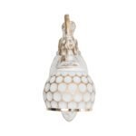 GLOBOSTAR® MERMAID 01317 Vintage Φωτιστικό Τοίχου - Απλίκα με Ντουί 1 x E27 AC 220-240V IP20 - Χρυσό & Λευκό - Μ12.5 x Π28 x Υ27cm - Image 4