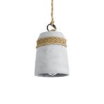 GLOBOSTAR® TRIBECA 01319 Boho Κρεμαστό Φωτιστικό Οροφής με Ντουί 1 x E27 AC 220-240V IP20 - Γκρι & Μπεζ - Μ20 x Π20 x Υ26cm - Image 2