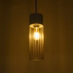 GLOBOSTAR® DURANT 01322 Μοντέρνο Κρεμαστό Φωτιστικό Οροφής με Ντουί 1 x E27 AC 220-240V IP20 - Γκρι & Χρυσό - Μ12 x Π12 x Υ40cm - Image 3