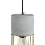 GLOBOSTAR® DURANT 01322 Μοντέρνο Κρεμαστό Φωτιστικό Οροφής με Ντουί 1 x E27 AC 220-240V IP20 - Γκρι & Χρυσό - Μ12 x Π12 x Υ40cm - Image 8