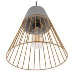 GLOBOSTAR® DURANT 01323 Μοντέρνο Κρεμαστό Φωτιστικό Οροφής με Ντουί 1 x E27 AC 220-240V IP20 - Γκρι & Χρυσό - Μ25 x Π25 x Υ31cm - Image 7