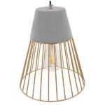 GLOBOSTAR® DURANT 01323 Μοντέρνο Κρεμαστό Φωτιστικό Οροφής με Ντουί 1 x E27 AC 220-240V IP20 - Γκρι & Χρυσό - Μ25 x Π25 x Υ31cm - Image 4