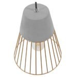 GLOBOSTAR® DURANT 01323 Μοντέρνο Κρεμαστό Φωτιστικό Οροφής με Ντουί 1 x E27 AC 220-240V IP20 - Γκρι & Χρυσό - Μ25 x Π25 x Υ31cm - Image 5