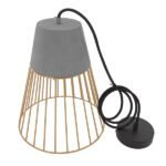 GLOBOSTAR® DURANT 01323 Μοντέρνο Κρεμαστό Φωτιστικό Οροφής με Ντουί 1 x E27 AC 220-240V IP20 - Γκρι & Χρυσό - Μ25 x Π25 x Υ31cm - Image 11