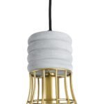 GLOBOSTAR® DURANT 01325 Μοντέρνο Κρεμαστό Φωτιστικό Οροφής με Ντουί 1 x E27 AC 220-240V IP20 - Γκρι & Χρυσό - Μ20 x Π20 x Υ35cm - Image 8