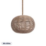 GLOBOSTAR® MANDALA 01331 Vintage Κρεμαστό Φωτιστικό Οροφής με Ντουί 1 x E27 AC 220-240V IP20 - Μπεζ - Μ40 x Π40 x Υ33cm