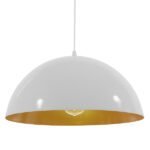 GLOBOSTAR® LUNE 01339 Μοντέρνο Κρεμαστό Φωτιστικό Οροφής με Ντουί 1 x E27 AC 220-240V IP20 - Λευκό & Χρυσό - Μ40 x Π40 x Υ20cm