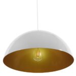 GLOBOSTAR® LUNE 01339 Μοντέρνο Κρεμαστό Φωτιστικό Οροφής με Ντουί 1 x E27 AC 220-240V IP20 - Λευκό & Χρυσό - Μ40 x Π40 x Υ20cm - Image 5