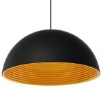 GLOBOSTAR® MEDEA 01344 Μοντέρνο Κρεμαστό Φωτιστικό Οροφής με Ντουί 1 x E27 AC 220-240V IP20 - Μαύρο & Χρυσό - Μ60 x Π60 x Υ30cm