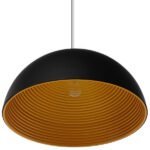 GLOBOSTAR® MEDEA 01344 Μοντέρνο Κρεμαστό Φωτιστικό Οροφής με Ντουί 1 x E27 AC 220-240V IP20 - Μαύρο & Χρυσό - Μ60 x Π60 x Υ30cm - Image 3