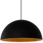 GLOBOSTAR® MEDEA 01344 Μοντέρνο Κρεμαστό Φωτιστικό Οροφής με Ντουί 1 x E27 AC 220-240V IP20 - Μαύρο & Χρυσό - Μ60 x Π60 x Υ30cm - Image 5