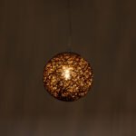 GLOBOSTAR® OCEANA 01354 Boho Κρεμαστό Φωτιστικό Οροφής με Ντουί 1 x E27 AC 220-240V IP20 - Καφέ - Μ20 x Π20 x Υ20cm - Image 3