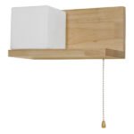 GLOBOSTAR® AMITY 01365 Μοντέρνο Φωτιστικό Τοίχου - Απλίκα με Ντουί 1 x E27 AC 220-240V IP20 - Μπεζ & Λευκό - Μ30 x Π14.5 x Υ15cm