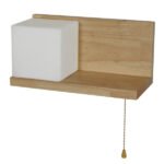 GLOBOSTAR® AMITY 01365 Μοντέρνο Φωτιστικό Τοίχου - Απλίκα με Ντουί 1 x E27 AC 220-240V IP20 - Μπεζ & Λευκό - Μ30 x Π14.5 x Υ15cm - Image 3