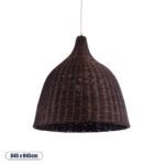 GLOBOSTAR® BAHAMAS 01368 Boho Κρεμαστό Φωτιστικό Οροφής με Ντουί 1 x E27 AC 220-240V IP20 - Καφέ - Μ45 x Π45 x Υ45cm