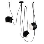 GLOBOSTAR® JASPER 01375 Μοντέρνο Κρεμαστό Φωτιστικό Οροφής με Ντουί 3 x E27 AC 220-240V IP20 - Μαύρο & Λευκό - Μ75 x Π75 x Υ22cm - Σετ 3 Τεμαχίων - Image 2