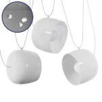 GLOBOSTAR® JASPER 01376 Μοντέρνό Κρεμαστό Φωτιστικό Οροφής με Ντουί 3 x E27 AC 220-240V IP20 - Λευκό - Μ75 x Π75 x Υ22cm - Σετ 3 Τεμαχίων