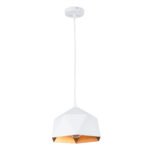 GLOBOSTAR® HEXAGON 01377 Μοντέρνο Κρεμαστό Φωτιστικό Οροφής με Ντουί 1 x E27 AC 220-240V IP20 - Λευκό & Χρυσό - Μ21.5 x Π21.5 x Y15cm - Image 4