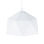 GLOBOSTAR® HEXAGON 01377 Μοντέρνο Κρεμαστό Φωτιστικό Οροφής με Ντουί 1 x E27 AC 220-240V IP20 - Λευκό & Χρυσό - Μ21.5 x Π21.5 x Y15cm - Image 7