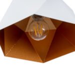 GLOBOSTAR® HEXAGON 01377 Μοντέρνο Κρεμαστό Φωτιστικό Οροφής με Ντουί 1 x E27 AC 220-240V IP20 - Λευκό & Χρυσό - Μ21.5 x Π21.5 x Y15cm - Image 9