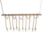 GLOBOSTAR® RAILROAD 01380 Vintage Κρεμαστό Φωτιστικό Οροφής με Ντουί 10 x E27 AC 220-240V IP20 - Μπεζ & Χάλκινο - Μ150 x Π4 x Y62.5cm - Image 6