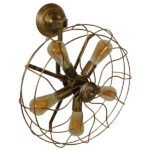 GLOBOSTAR® FAN 01381 Vintage Φωτιστικό Τοίχου - Απλίκα με Ντουί 5 x E27 AC 220-240V IP20 - Μπρούτζινο - Μ46 x Π22 x Υ46cm - Image 5