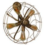 GLOBOSTAR® FAN 01381 Vintage Φωτιστικό Τοίχου - Απλίκα με Ντουί 5 x E27 AC 220-240V IP20 - Μπρούτζινο - Μ46 x Π22 x Υ46cm - Image 2