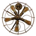 GLOBOSTAR® FAN 01381 Vintage Φωτιστικό Τοίχου - Απλίκα με Ντουί 5 x E27 AC 220-240V IP20 - Μπρούτζινο - Μ46 x Π22 x Υ46cm - Image 3