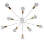 GLOBOSTAR® OLINDA 01383 Μοντέρνο Φωτιστικό Οροφής με Ντουί 10 x E27 AC 220-240V IP20 - Λευκό & Χρυσό - Μ95 x Π95 x Υ17cm