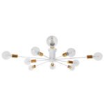 GLOBOSTAR® OLINDA 01383 Μοντέρνο Φωτιστικό Οροφής με Ντουί 10 x E27 AC 220-240V IP20 - Λευκό & Χρυσό - Μ95 x Π95 x Υ17cm - Image 2