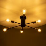 GLOBOSTAR® OLINDA 01384 Μοντέρνο Φωτιστικό Οροφής με Ντουί 6 x E27 AC 220-240V IP20 - Μαύρο & Χάλκινο - Μ60 x Π60 x Υ20cm - Image 3