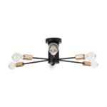 GLOBOSTAR® OLINDA 01384 Μοντέρνο Φωτιστικό Οροφής με Ντουί 6 x E27 AC 220-240V IP20 - Μαύρο & Χάλκινο - Μ60 x Π60 x Υ20cm - Image 5