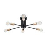GLOBOSTAR® OLINDA 01384 Μοντέρνο Φωτιστικό Οροφής με Ντουί 6 x E27 AC 220-240V IP20 - Μαύρο & Χάλκινο - Μ60 x Π60 x Υ20cm - Image 6