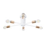 GLOBOSTAR® OLINDA 01385 Μοντέρνο Φωτιστικό Οροφής με Ντουί 6 x E27 AC 220-240V IP20 - Λευκό & Χάλκινο - Μ60 x Π60 x Υ20cm - Image 2