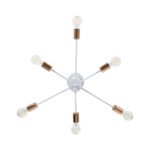 GLOBOSTAR® OLINDA 01385 Μοντέρνο Φωτιστικό Οροφής με Ντουί 6 x E27 AC 220-240V IP20 - Λευκό & Χάλκινο - Μ60 x Π60 x Υ20cm - Image 6