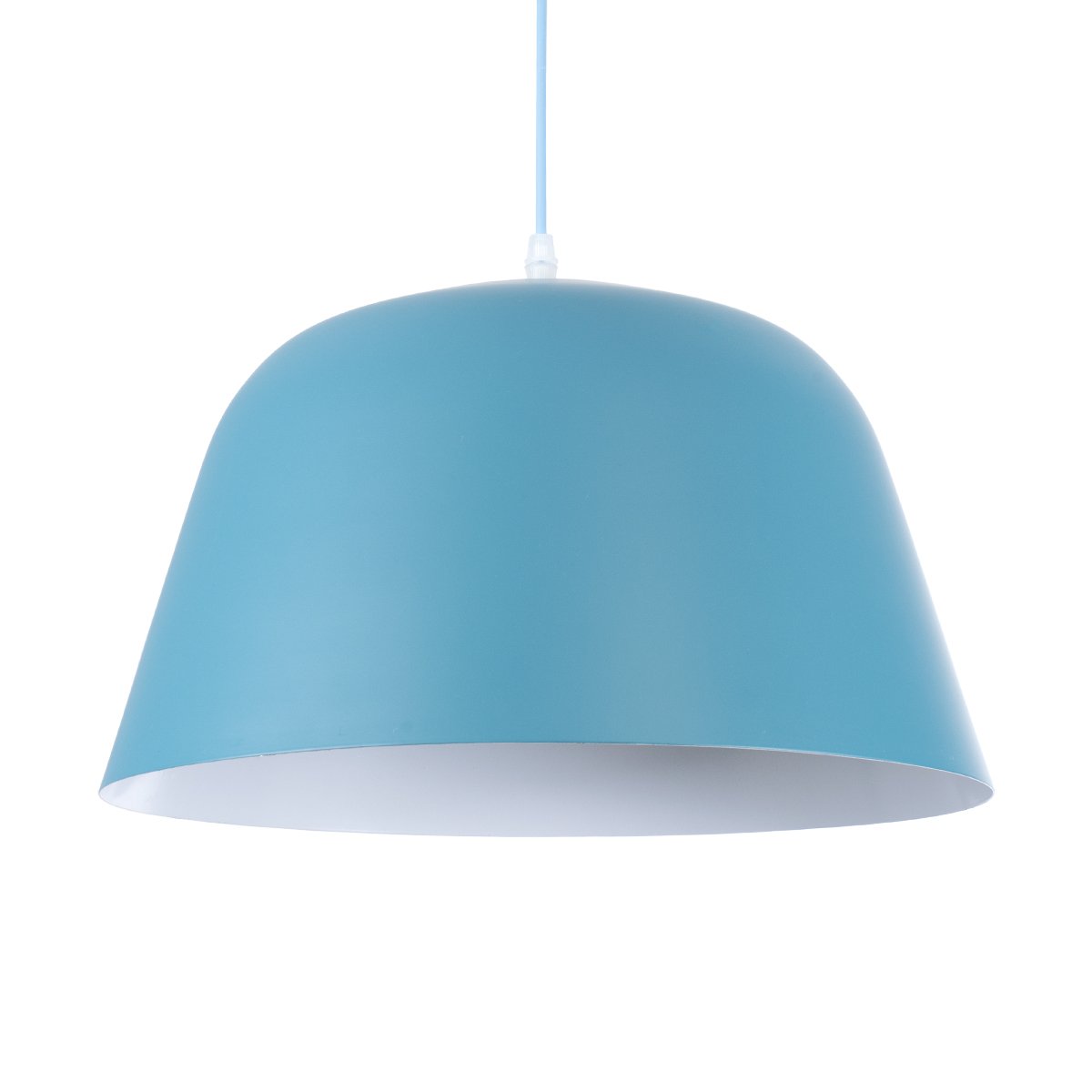 01386_0 GLOBOSTAR® UPVALE 01286 Μοντέρνο Κρεμαστό Φωτιστικό Οροφής με Ντουί 1 x E27 AC 220-240V IP20 - Γαλάζιο & Λευκό - Μ40 x Π40 x Υ24cm - Image 1