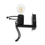 GLOBOSTAR® FIGURE 10001388 Μοντέρνο Φωτιστικό Τοίχου - Απλίκα με Ντουί 1 x E27 AC 220-240V IP20 - Μαύρο - Μ12 x Π19 x Υ17cm - Image 3