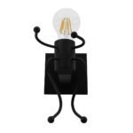 GLOBOSTAR® FIGURE 10001388 Μοντέρνο Φωτιστικό Τοίχου - Απλίκα με Ντουί 1 x E27 AC 220-240V IP20 - Μαύρο - Μ12 x Π19 x Υ17cm - Image 4