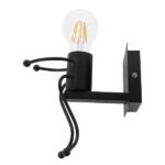 GLOBOSTAR® LITTLEMAN 01388 Vintage Φωτιστικό Τοίχου - Απλίκα με Ντουί 1 x E27 AC 220-240V IP20 - Μαύρο - Μ12 x Π19 x Υ17cm - Image 4