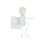 GLOBOSTAR® LITTLEMAN 01389 Μοντέρνο Φωτιστικό Τοίχου - Απλίκα με Ντουί 1 x E27 AC 220-240V IP20 - Λευκό - Μ12 x Π19 x Υ17cm